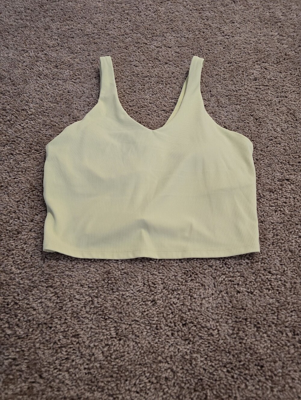 Cropped Tank Top - All In Motion Yellow Ribbed Small